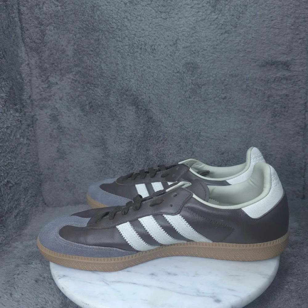 Adidas Samba Shoes Mens Size 11 Brown White Leather Gum Sole Soccer Sneakers